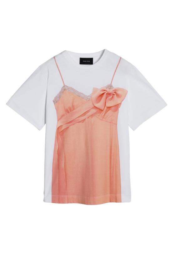 26SS 시몬로샤 반팔 티셔츠 5195P70AP70B0569WHITECLEMENTINE Neutrals