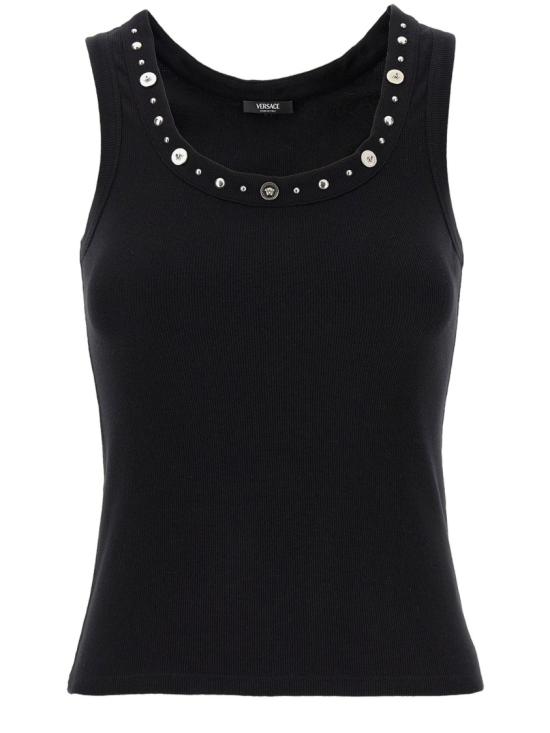 26SS 베르사체 민소매 티셔츠 10232091A172211B000 Black