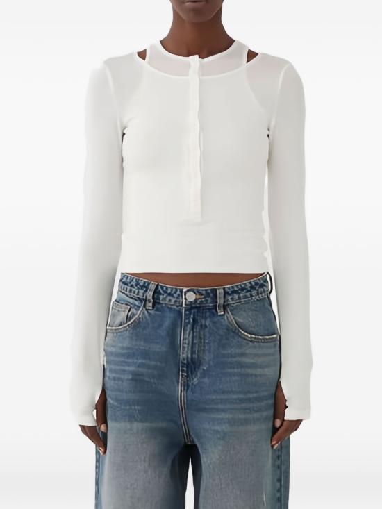 26SS 엘레 긴팔 티셔츠 SS260253 BIANCO - ELEH