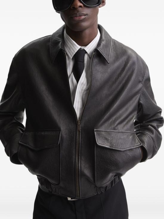 26SS 생로랑 버블 램스킨 쇼트 재킷 859948 YCNF21000 Noir - SAINT LAURENT