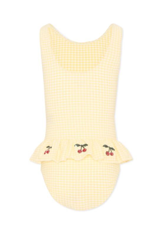 26SS [키즈] 콩제 슬래드 원피스 수영복 KS104790 BANANA ALMOND CHECK YELLOW - KONGES SLOEJD