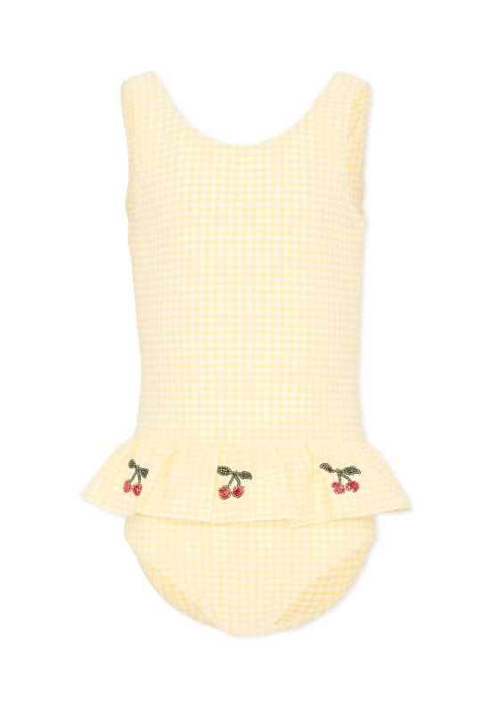 26SS [키즈] 콩제 슬래드 원피스 수영복 KS104790 BANANA ALMOND CHECK YELLOW