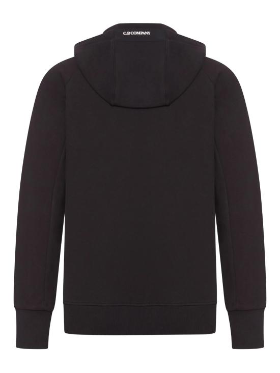 26SS 씨피 컴퍼니 다이애그널 레이즈드 플리스 후드 풀 집 스웨트셔츠 RCCMSS716A005086W 999 Black - C.P. COMPANY