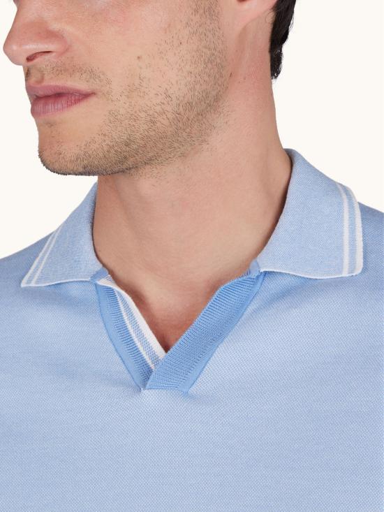 26SS 폴앤샤크 반팔 티셔츠 26411600 100 Clear Blue - PAUL & SHARK