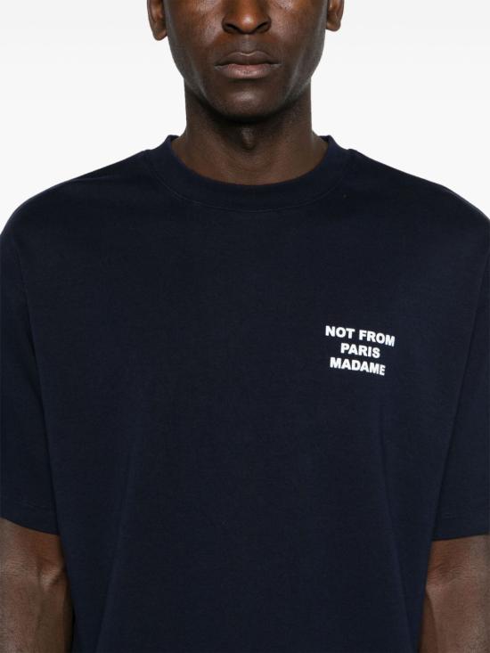 26SS 드롤드무슈 반팔 티셔츠 PERMTS203 CO002NAVY Blue - DROLE DE MONSIEUR