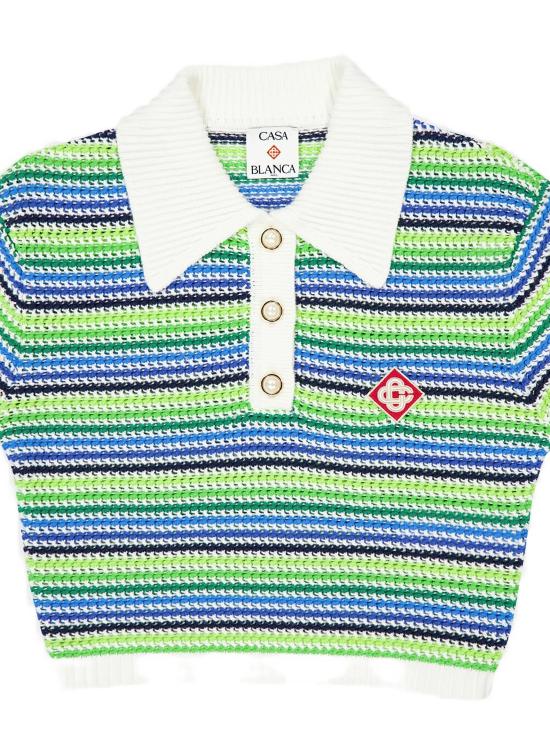 26SS 카사블랑카 폴로 티셔츠 WSP26KW1362 01 Green - CASABLANCA