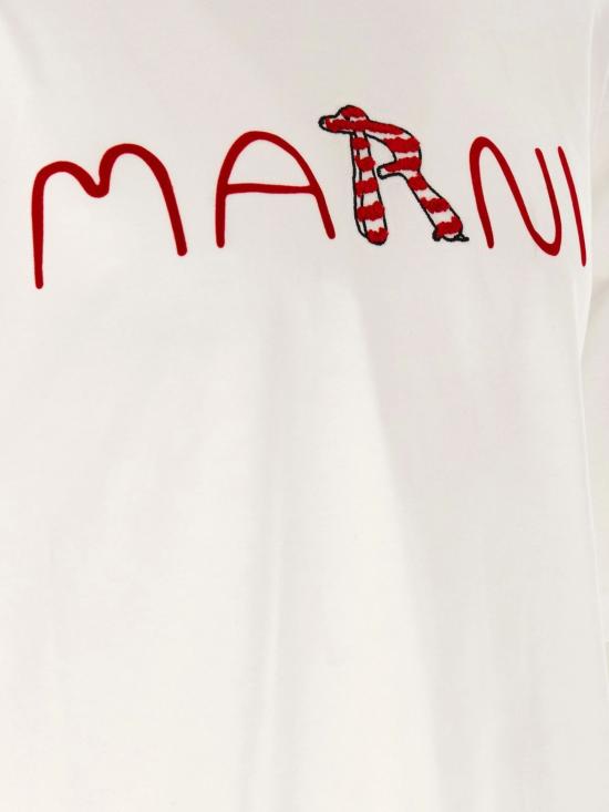 26SS 마르니 반팔 티셔츠 HUMU0223S2 USCY86LOW01 White - MARNI