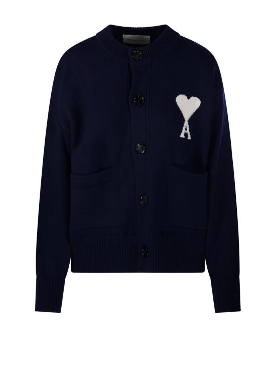 26SS 아미 ADC 울 크루넥 하트 가디건 UKC381 KN0156 A116 INK ECRU DOM