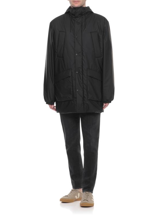 25FW 레인스 코트 RA17120 LOHJA LONG INSUL CARGO JACKETB Black - RAINS