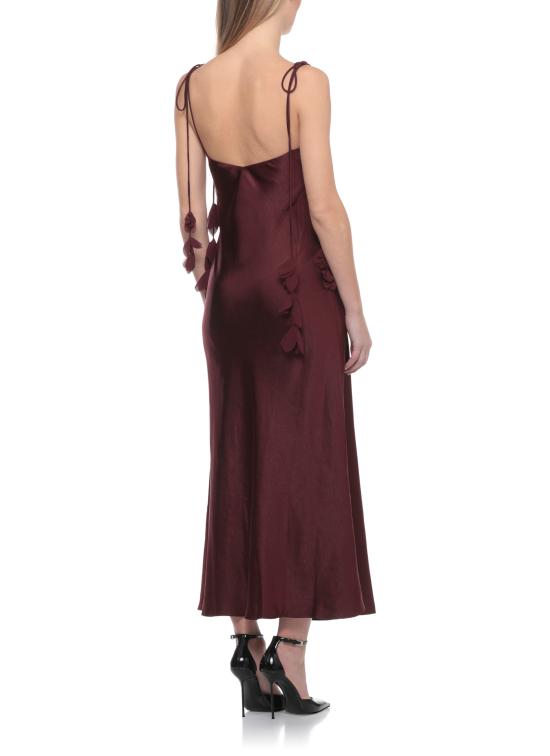 26SS 셀프 포트레이트 미디 원피스 RS26218MBU BURGUNDY SATINBURGUNDY Bordeaux - SELF PORTRAIT