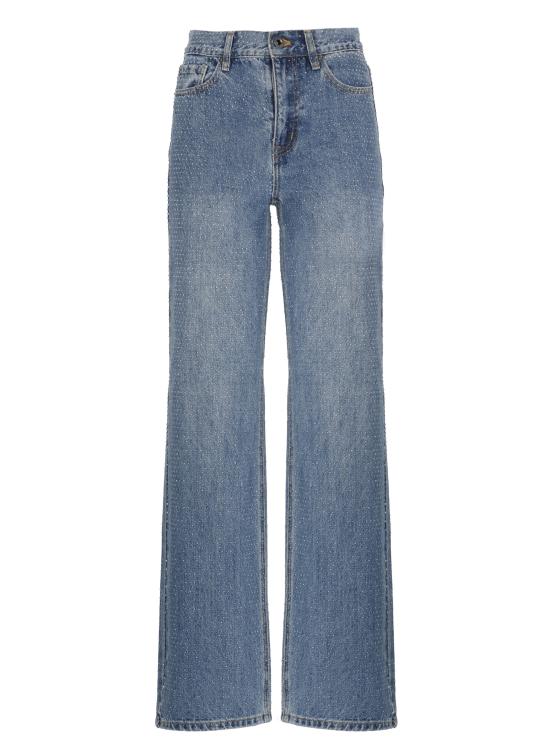 26SS 셀프 포트레이트 데님 팬츠 RS26813PABL RHINESTONE DENIMBLUE Blue