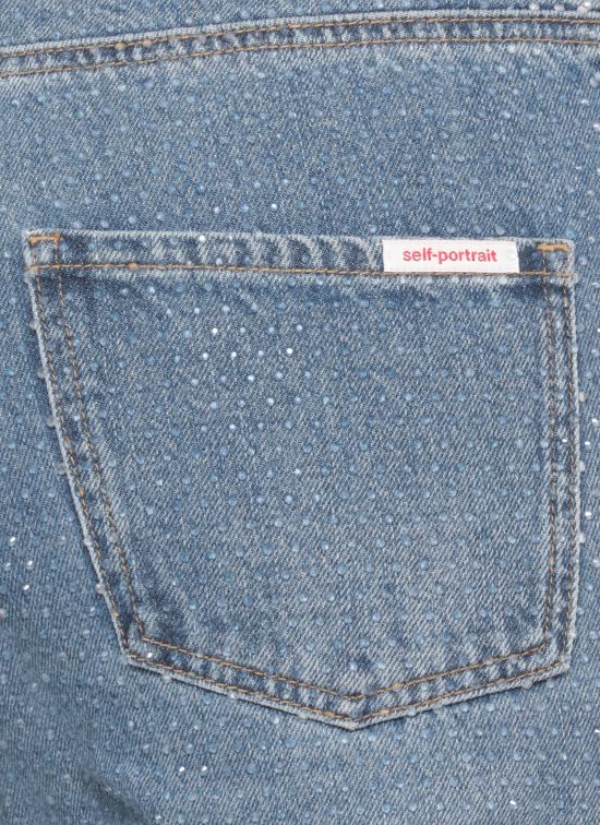 26SS 셀프 포트레이트 데님 팬츠 RS26813PABL RHINESTONE DENIMBLUE Blue - SELF PORTRAIT