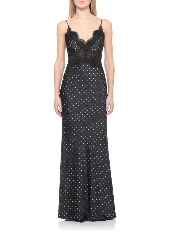 26SS 셀프 포트레이트 미디 원피스 RS26176XAB POLKA DOT SATIN LACEBLACK WHIT Black - SELF PORTRAIT