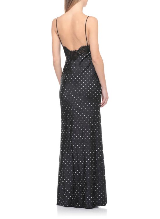 26SS 셀프 포트레이트 미디 원피스 RS26176XAB POLKA DOT SATIN LACEBLACK WHIT Black - SELF PORTRAIT