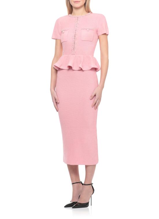 26SS 셀프 포트레이트 미디 원피스 RS26106MP PINK PEPLUM KNITPINK Pink - SELF PORTRAIT