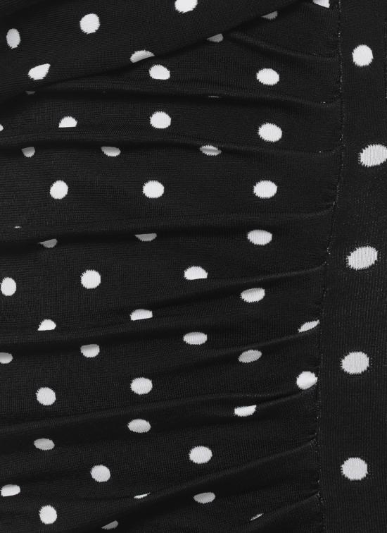 26SS 셀프 포트레이트 미디 원피스 RS26108MAB POLKA DOT DRAPEDBLACK WHITE Black - SELF PORTRAIT