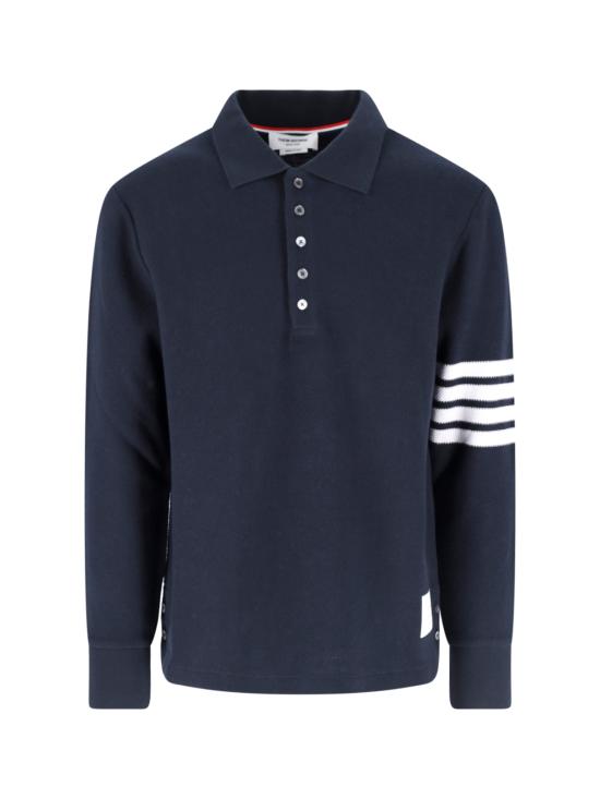  톰브라운 텍스쳐드 피케 4바 롱슬리브 폴로셔츠 MJP234A J0248 415 Blue