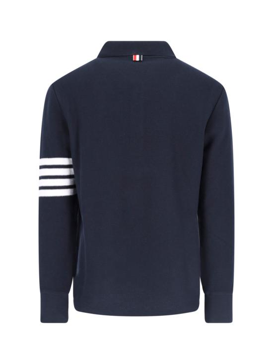  톰브라운 텍스쳐드 피케 4바 롱슬리브 폴로셔츠 MJP234A J0248 415 Blue - THOM BROWNE