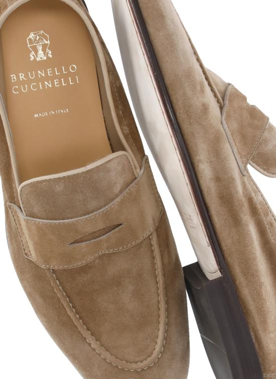 26SS 브루넬로 쿠치넬리 스웨이드 소프트 페니로퍼 MZUCAHG730 C2767 Beige - BRUNELLO CUCINELLI