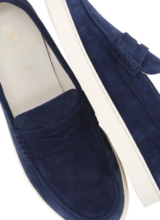 26SS 브루넬로 쿠치넬리 스웨이드 로퍼 스니커즈 MZUSOLP312 C8862 Blue - BRUNELLO CUCINELLI