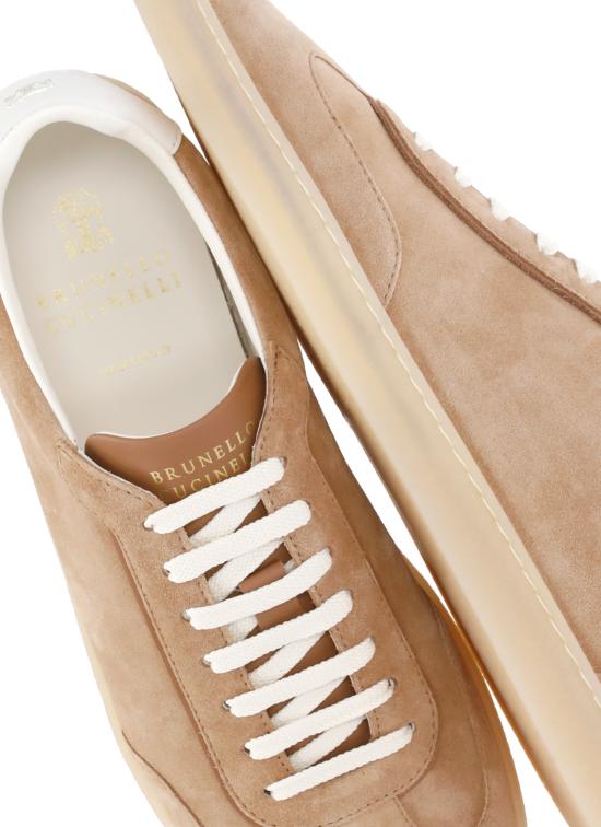 26SS 브루넬로 쿠치넬리 스웨이드 스니커즈 MZUMGLJ336 CFJ44 Beige - BRUNELLO CUCINELLI