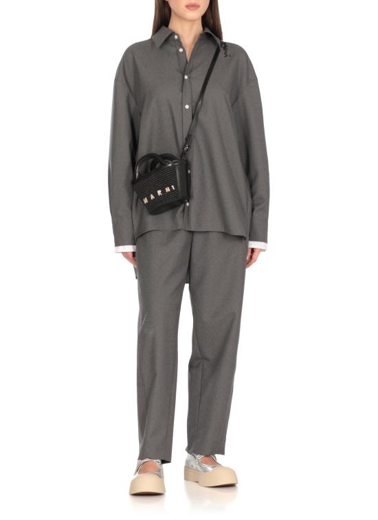 26SS 마르니 레더 & 라피아 트로피컬리아 마이크로백 BMMP0067Q0 P386000N99 Black - MARNI