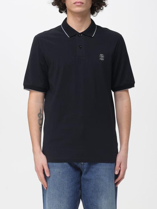 26SS 브루넬로 쿠치넬리 폴로 티셔츠 M0B139779GCCB75 BLACK DOM