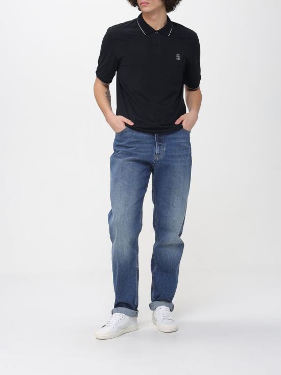 26SS 브루넬로 쿠치넬리 폴로 티셔츠 M0B139779GCCB75 BLACK DOM - BRUNELLO CUCINELLI
