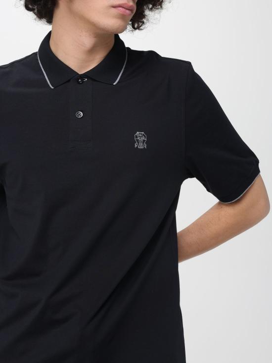 26SS 브루넬로 쿠치넬리 폴로 티셔츠 M0B139779GCCB75 BLACK DOM - BRUNELLO CUCINELLI