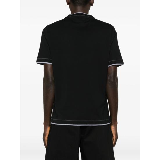 26SS 브루넬로 쿠치넬리 레이어링 코튼 저지 크루넥 티셔츠 M0B137451G CCB75 BLACK DOM - BRUNELLO CUCINELLI