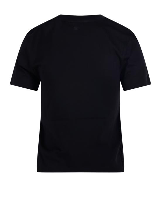 26SS 아미 스몰 하트 로고 코튼 크롭 티셔츠 FTS347724045 BLACK WHITE CREAM DOM - AMI