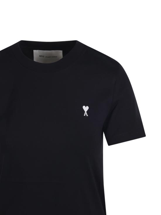 26SS 아미 스몰 하트 로고 코튼 크롭 티셔츠 FTS347724045 BLACK WHITE CREAM DOM - AMI