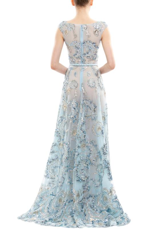  사이드 코베이시 롱 원피스 자수 장식 튤 소재 롱 드레스 - SAIID KOBEISY