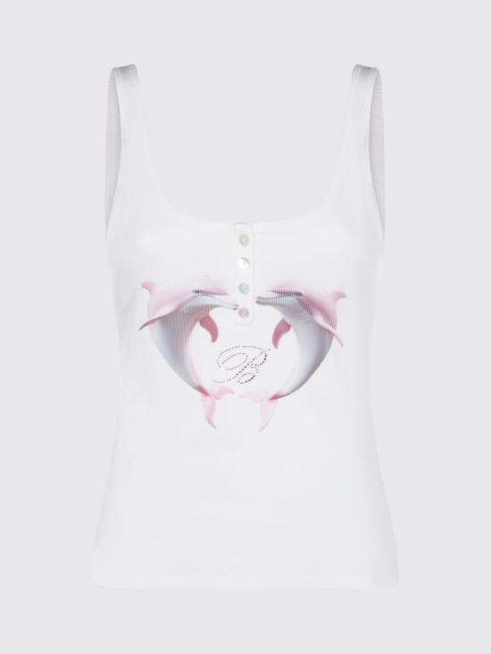 26SS 블루마린 반팔 티셔츠 2T121A N0103 White - BLUMARINE