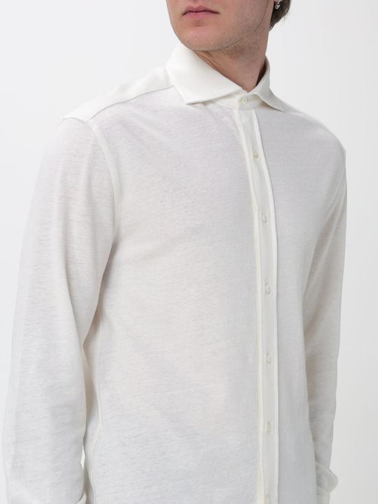 26SS 브루넬로 쿠치넬리 멜란지 저지 셔츠 MR8276686 C044 White - BRUNELLO CUCINELLI