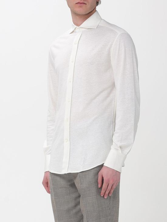26SS 브루넬로 쿠치넬리 멜란지 저지 셔츠 MR8276686 C044 White - BRUNELLO CUCINELLI