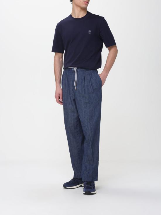 26SS 브루넬로 쿠치넬리 반팔 티셔츠 M0B138440 CK781 Blue - BRUNELLO CUCINELLI