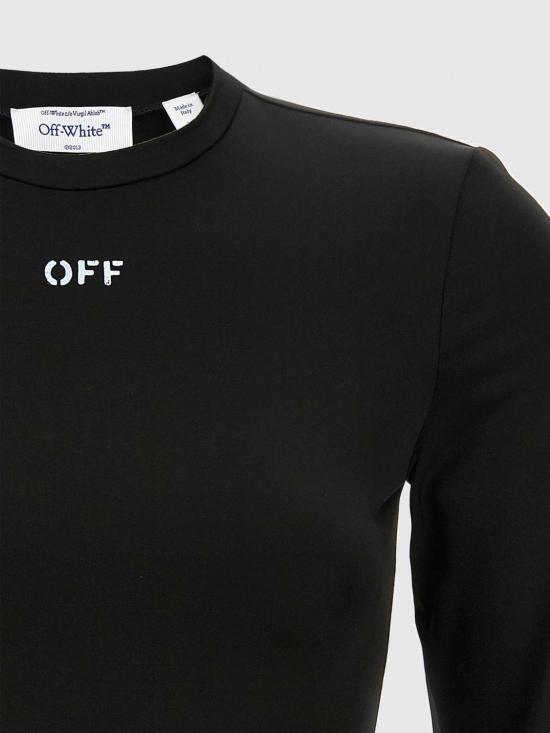 26SS 오프화이트 긴팔 티셔츠 OWAD136C99JER005 1001 Black - OFF WHITE