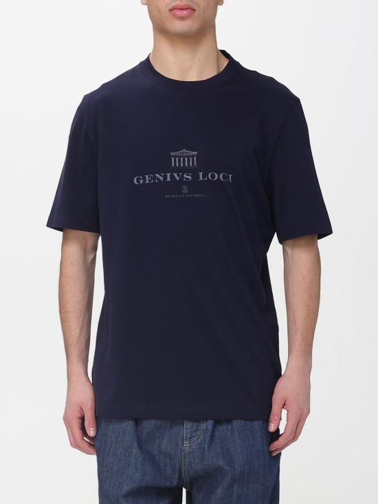 26SS 브루넬로 쿠치넬리 반팔 티셔츠 M0B138520 CLI32 Blue