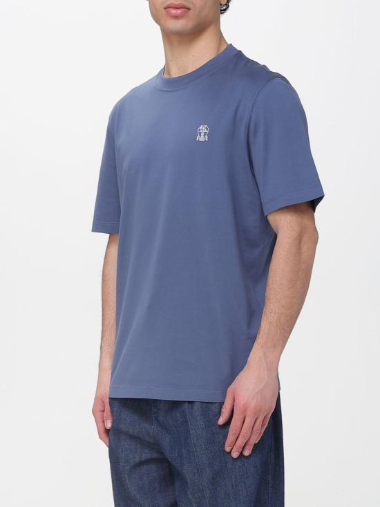 26SS 브루넬로 쿠치넬리 반팔 티셔츠 M0B138440 COM53 Denim - BRUNELLO CUCINELLI