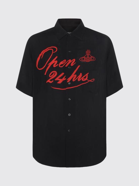 26SS 비비안웨스트우드 반팔 셔츠 2401004KW01CM N401 Black - VIVIENNE WESTWOOD