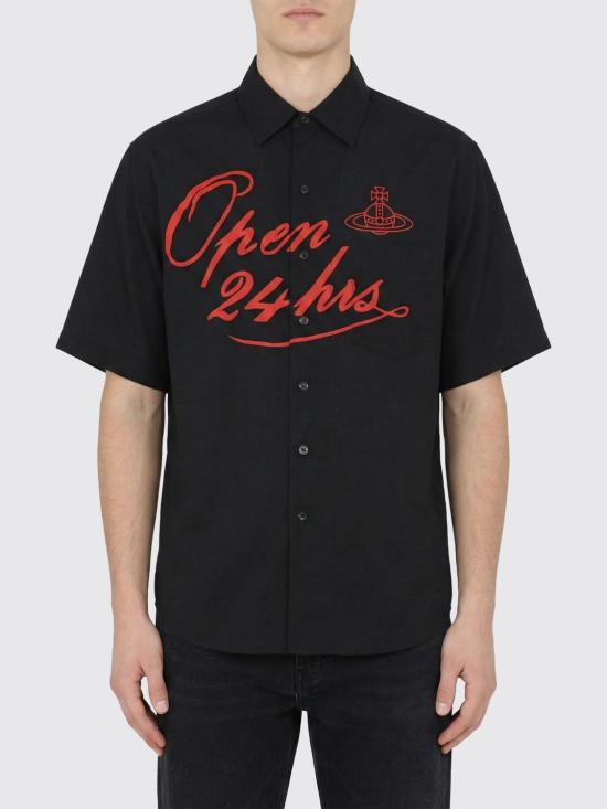 26SS 비비안웨스트우드 반팔 셔츠 2401004KW01CM N401 Black