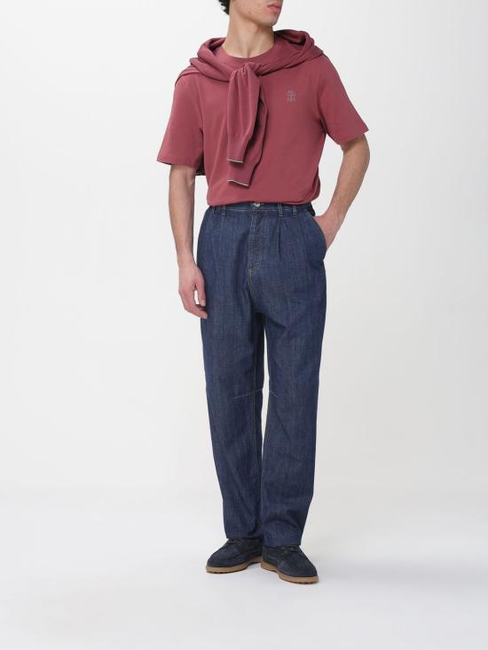 26SS 브루넬로 쿠치넬리 코튼 저지 크루넥 티셔츠 M0B138440 CMZ07 Coral - BRUNELLO CUCINELLI