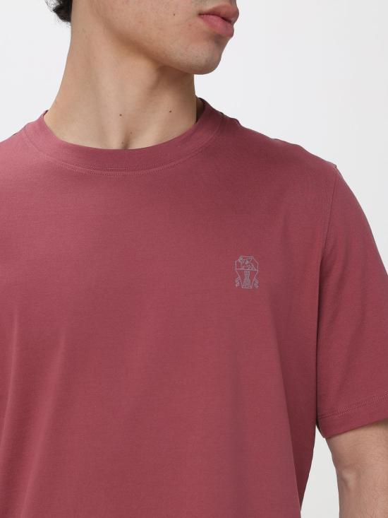 26SS 브루넬로 쿠치넬리 코튼 저지 크루넥 티셔츠 M0B138440 CMZ07 Coral - BRUNELLO CUCINELLI