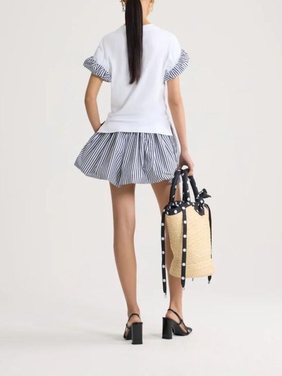 26SS 파투 페일 디테일 슬리브 티셔츠 JE225 9990001W White - PATOU