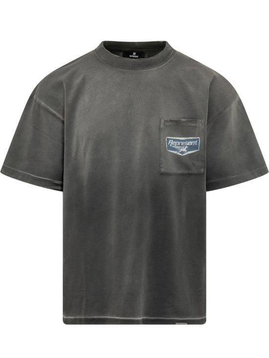 26SS 리프레젠트 반팔 티셔츠 MLM100596 04 STAINED BLACK