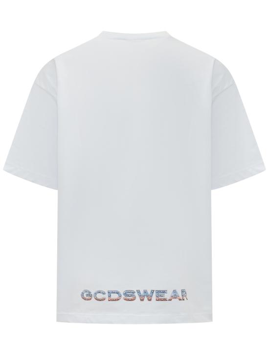 26SS 지씨디에스 반팔 티셔츠 C1MWQC061J079 100E OPTIC WHITE BLUE - GCDS