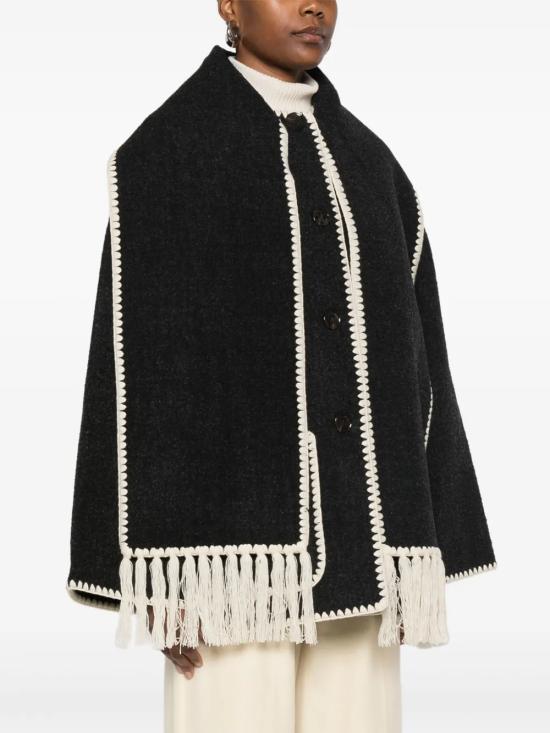 26SS 토템 자수 스카프 자켓 244WRO918FB0292 DARKGREYMELANGE083 - TOTEME