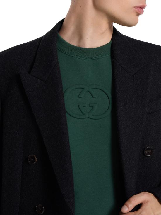 25FW 구찌 브러시드 코튼 저지 스웨트셔츠 848737XJHKI3348 GREEN - GUCCI