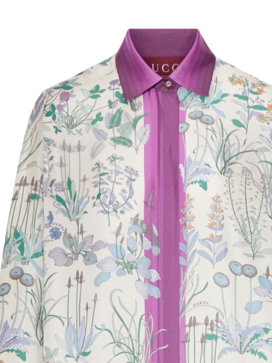 26SS 구찌 프린트 실크 트윌 셔츠 856092ZAUK79224 IVORY PRINT - GUCCI